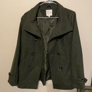 Dark green pea coat